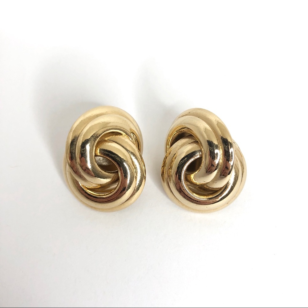 Vintage Givenchy knot gold tone earrings - Picture 1 of 4